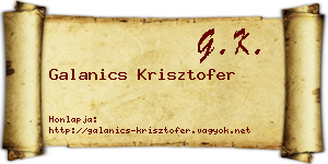Galanics Krisztofer névjegykártya