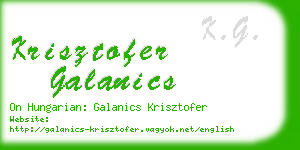 krisztofer galanics business card